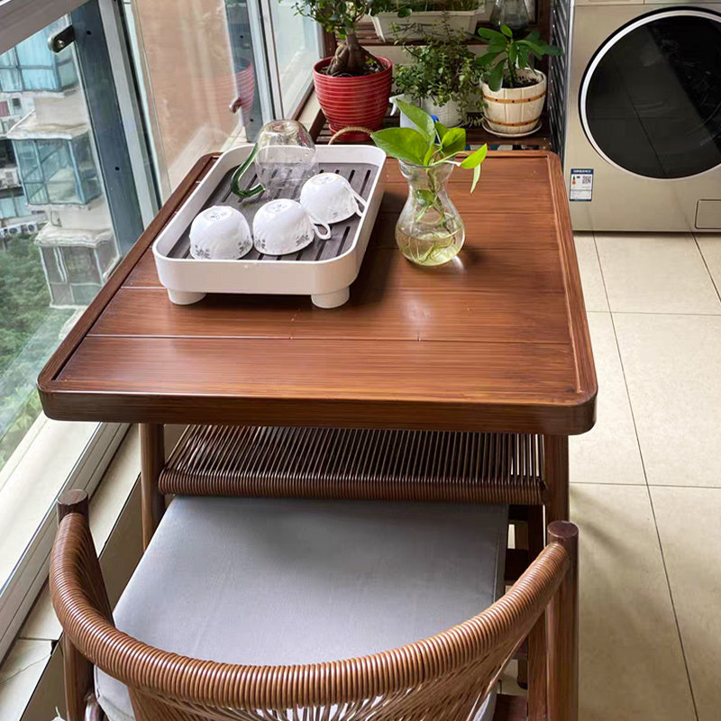 Balcony Small Table And Chairs Net Red Small Family Type One Table Two Chairs Group Full Home Casual Vines Chair Balcony Table and chairs Three sets