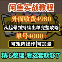 Xianyu practical tutorial. The external fee is 4980. The single number is 4000. Matrix operation is possible. Amount can be added.