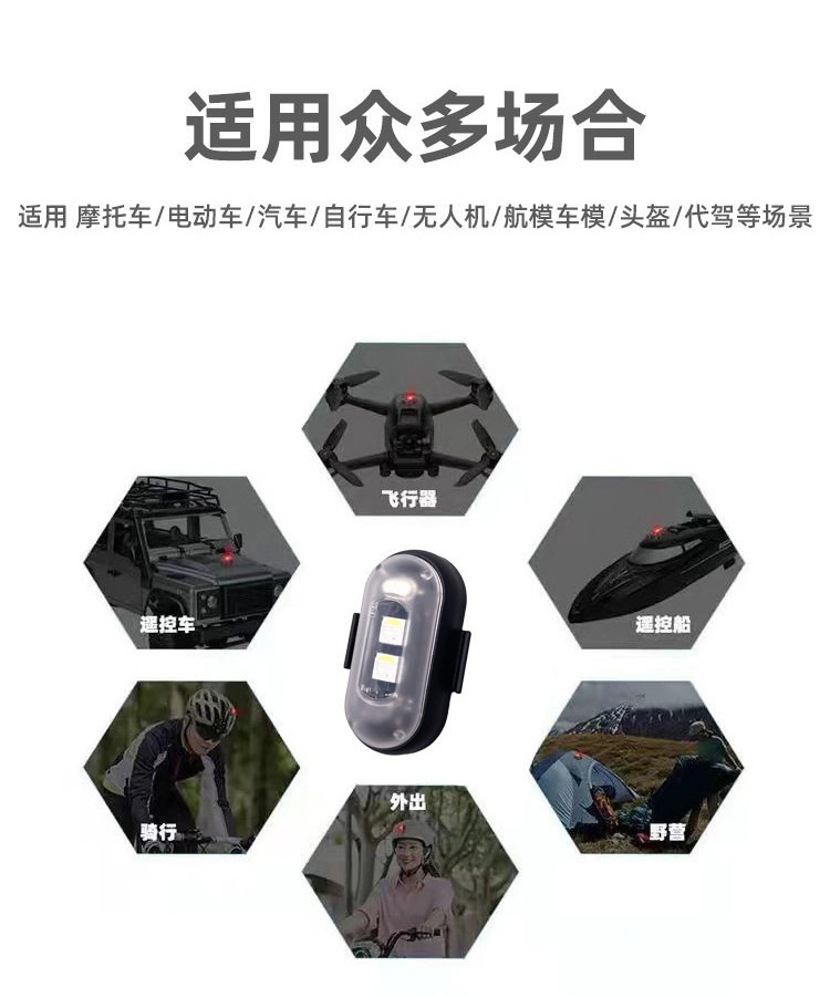 строб 领航灯遥控电动车外置车灯无线爆闪飞机灯汽车夜航灯防追尾感应灯