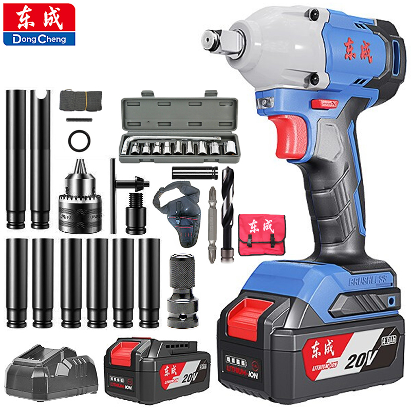 Dongcheng 20V brushless electric wrench DCPB298 lithium battery impact wrench shelf worker Dongcheng new charging wrench