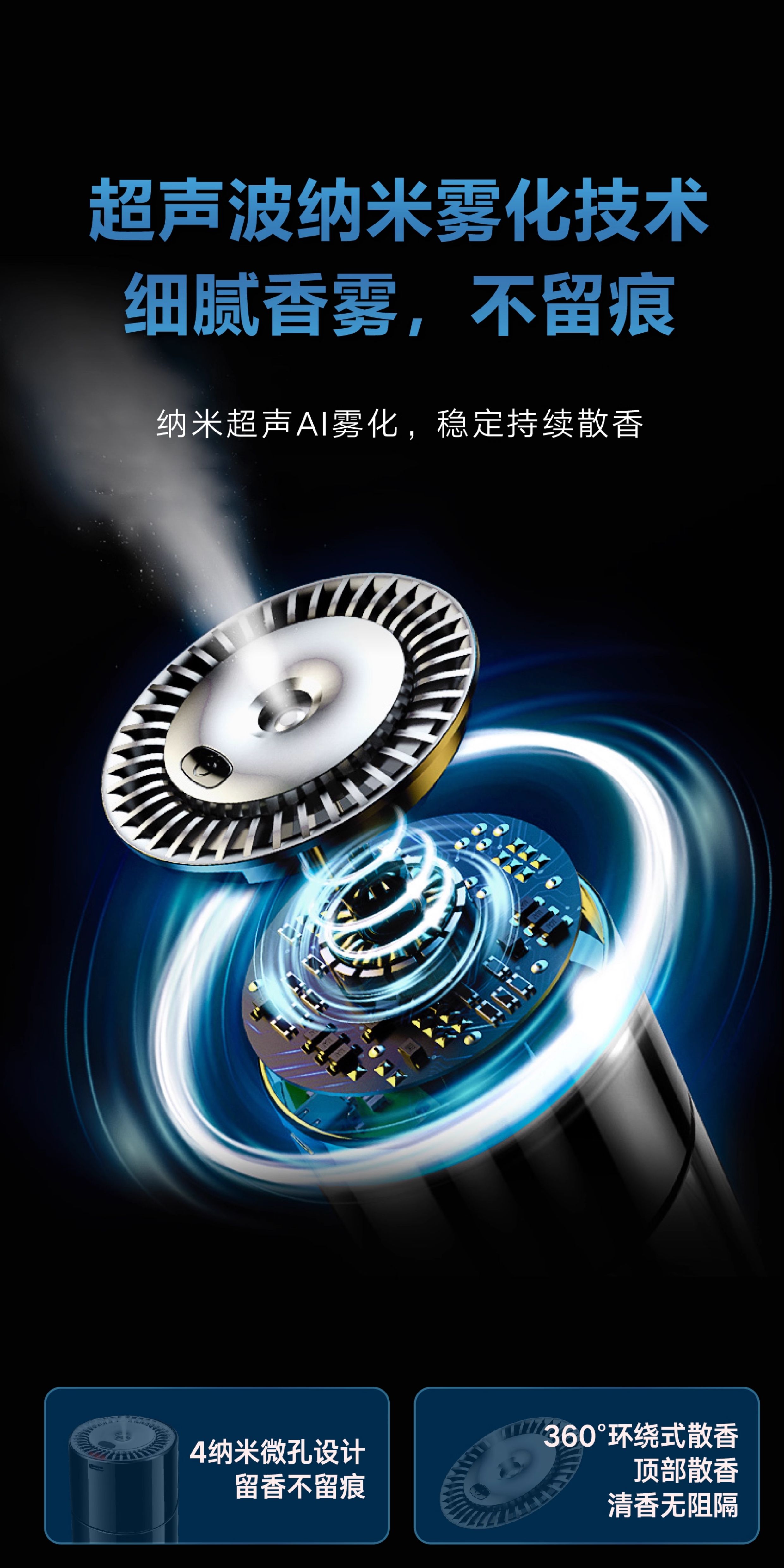 Song Dynasty Dark Night Smart Atomizing Car Air Freshener Spray, Car Perfume, Customized Corporate Gifts, Custom Car Air Freshener