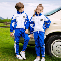 School Uniform Suit Elementary School Students Blue Spring Autumn Money Sports Clothes Children Banfu Blue Autumn Kindergarten Garden Suit Shenzhen