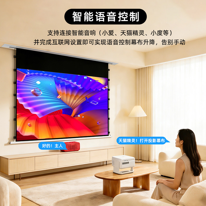 嵌入式投影幕布:家庭影院天花板级享受,暗装菲涅尔抗光幕布,一键开启电影之夜!-幕布-淘宝好物网