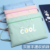 Maternity examination data storage bag Pregnant Woman handbag pregnant mother pregnancy examination file bag pregnancy B- ultrasound examination report list file bag canvas Oxford cloth zipper bag pregnancy record a4 folder book bag