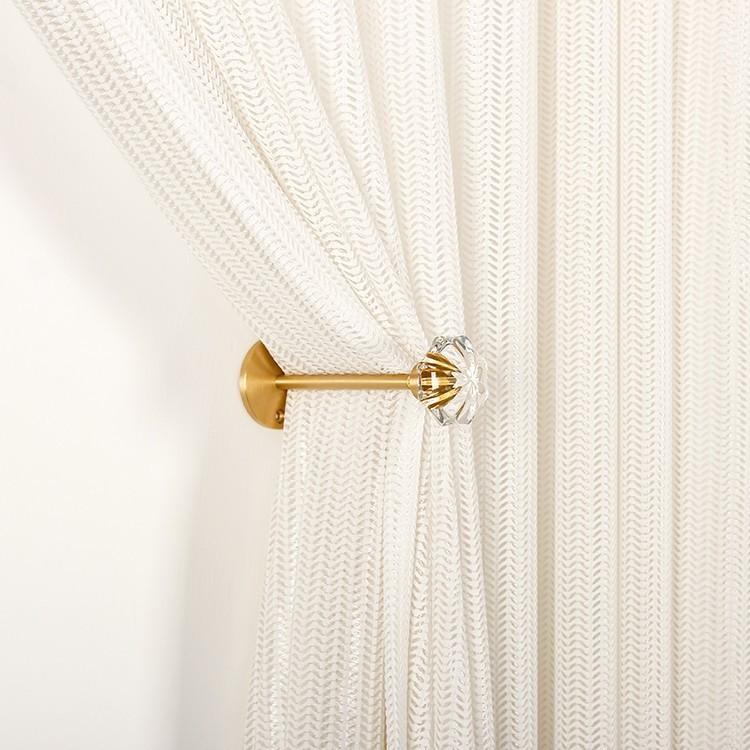 Brass Curtain Hook Creative crystal Decorative Living Room Light Lavish Retro Personality Wall Hung yarn Veil Free-to-nail stiletto