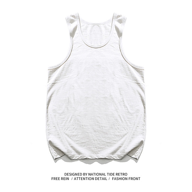 Guochao retro sleeveless summer t-shirt muscle brothers basketball training clothes sports fitness sweat vest ຜູ້ຊາຍສີແຂງ