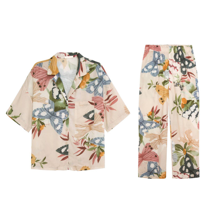 Advanced Senses Sleepwear Women Spring Autumn Style 2022 New Summer Cotton Silk Pure Cotton Ins Casual Home Clothing Two Style Suits