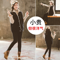 Girls waistcoat Autumn winter style 2022 new foreign air childrens vest jacket CUHK Scout thickened trendy childrens clothing