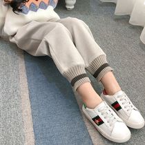 Girl Pants Spring Autumn Season Outside Wearing 2022 New Yangqi CUHK Scout Warm Beating Underpants Children Loose Sports Pants