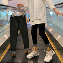 Pure cotton girls underpants exterior wearing autumn and winter 2022 new gush thickened high waist foreign air CUHK children trendy long pants