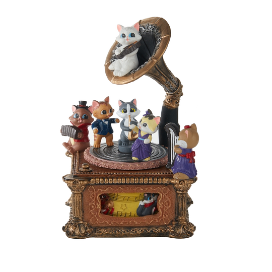 Music box with colorful lights inside and outside rotating gift packaging