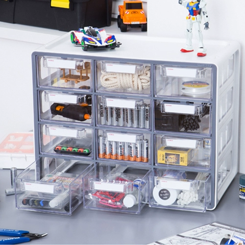 Южнокорейский органайзер для канцелярских товаров SYSMAX серии SYSTEM, многофункциональный ящик для хранения с 12 сетками, органайзер для инструментов, ящик для хранения косметических инструментов, ящик для хранения, ящик для хранения домашнего рабочего стола, офиса