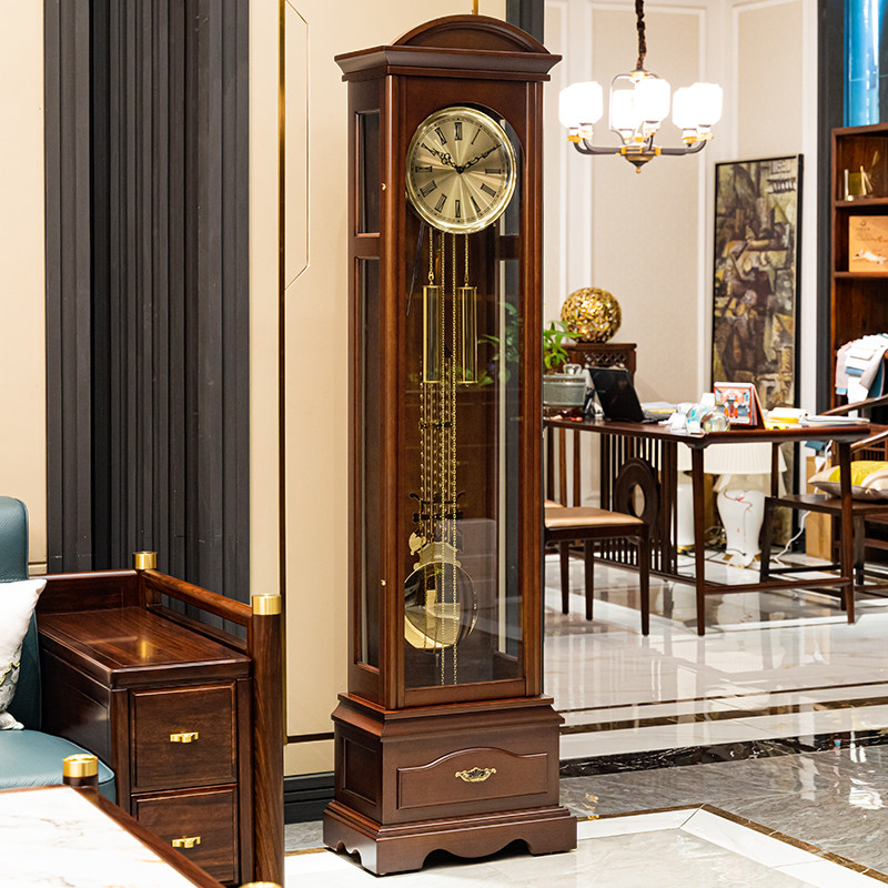 German Hermler's new Chinese retro-style landing bell fashion minimalist living room modern American seat bell Machinery large pendulum clock-Taobao