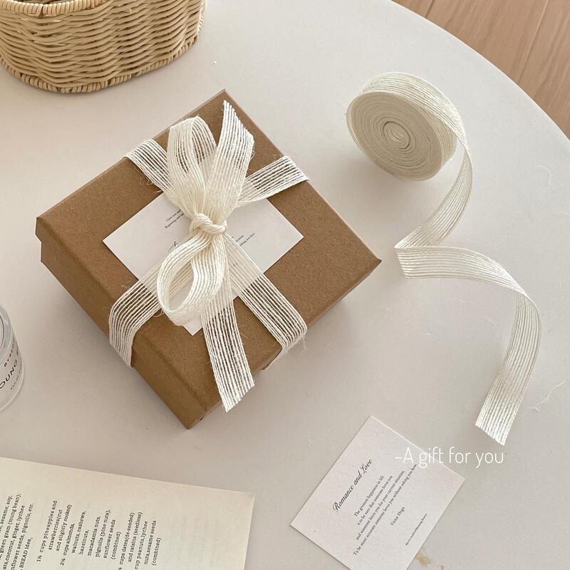 Retro Natural Linen Ribbon Fish Silk Transparent Gift Gift Box Ribbon Bow DIY Material Tie