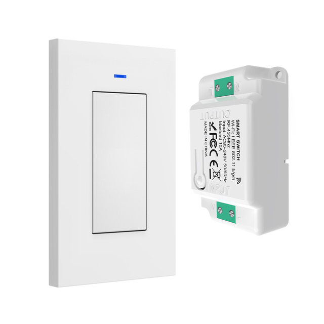 Remote Control Switch, No Wiring Required, Easy to Stick, 120 Type Rf Wireless Us Version Panel, Smart Dual-Control Light Rocker Switch