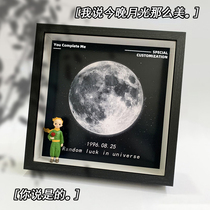 Moon Moon Moon Astronaut Memorial Hollow Photo Frame Couple Custom Gift Little Red Book on the day of your birth