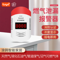 Graffiti WiFi smart 2-in-one household kitchen alarm with concentration display leakable gas detector