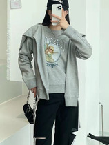 Past Edition Ych Letters of the Alphabet Dressing Woman Spring Autumn 2022 New Fake Two Shawl Pure Cotton Round Neckline Blouses