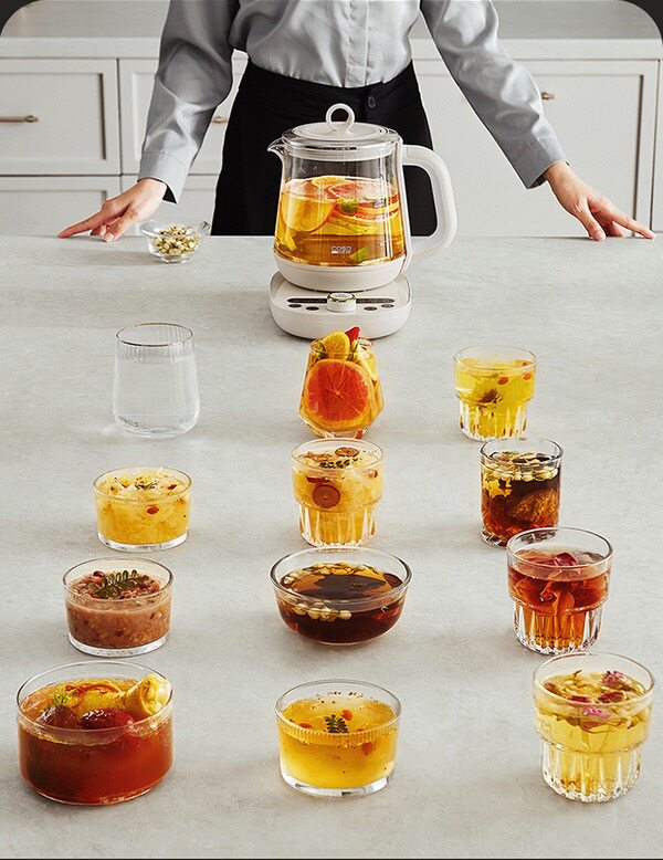 Керамический электрочайник 山姆代购卡梭ih养生壶ke-8031磁感立体加热多功能茶水玻璃壶保温 Caso prodesign