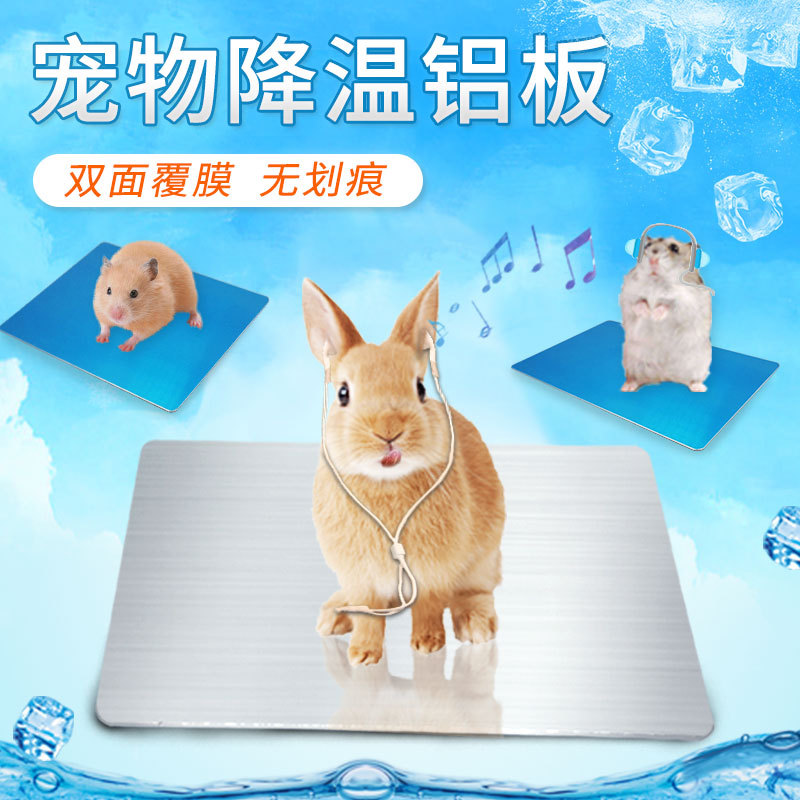 Pet Summer Cooling Aluminum Plate Rabbit Dutch Pig Dragon Cat Hamster Ice Mat Heat Dissipation Heat Insulation Sheet Cool Summer Heat Stroke