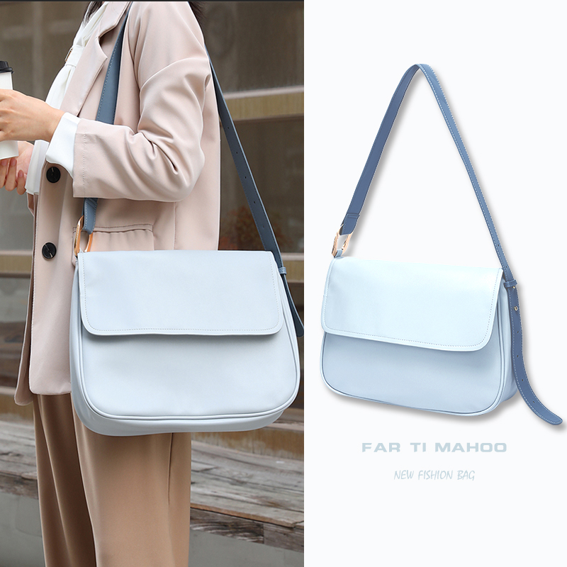 Single shoulder 13 3 Pen electric bag Girls apply Lenovo Little New Apple mac Huawei matebook14air Xiaomi pro inch Oblique Span Light minimalist Little crowdlooking cortical light blue