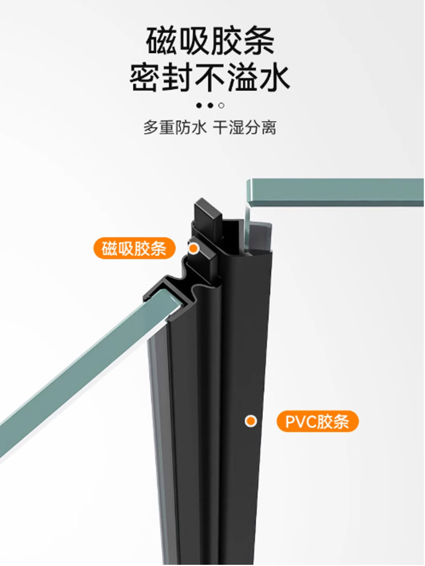 Bathroom Curved Fan-Shaped Integrated Home Bathroom Glass Partition Stainless Steel Milky White Bath Room Dry and Wet Separation Bath Screen