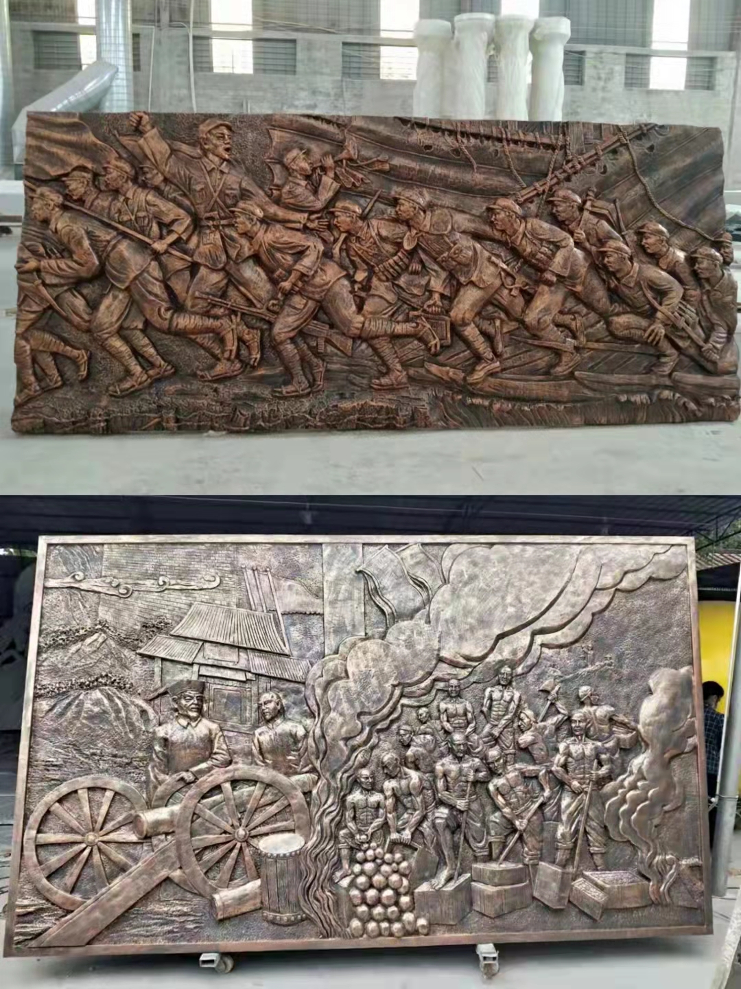Sandstone Reliefs Mural Round Sculpture Party Building Integrity Campus Sculpture Red Subject Fiberglass Imitation Bronze Sculpture Stone