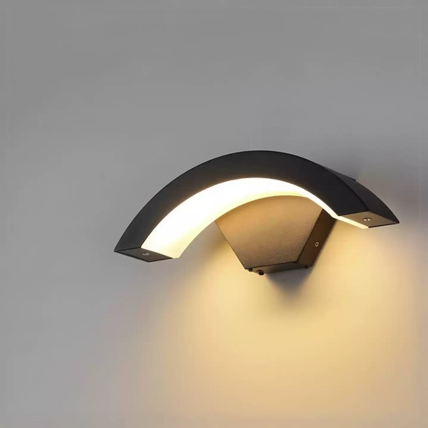 墙灯花园别墅庭院门口led户外接电红外线人体感应月牙形防水