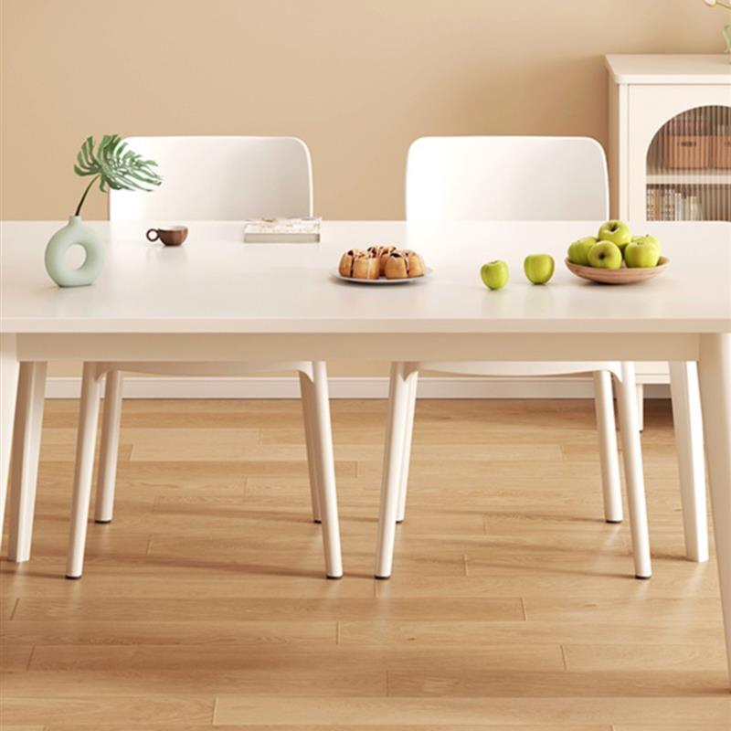 Cream windy table Home Small family type minimalist solid wood leg dining table rectangular table modern Nordic dining table and chairs-Taobao
