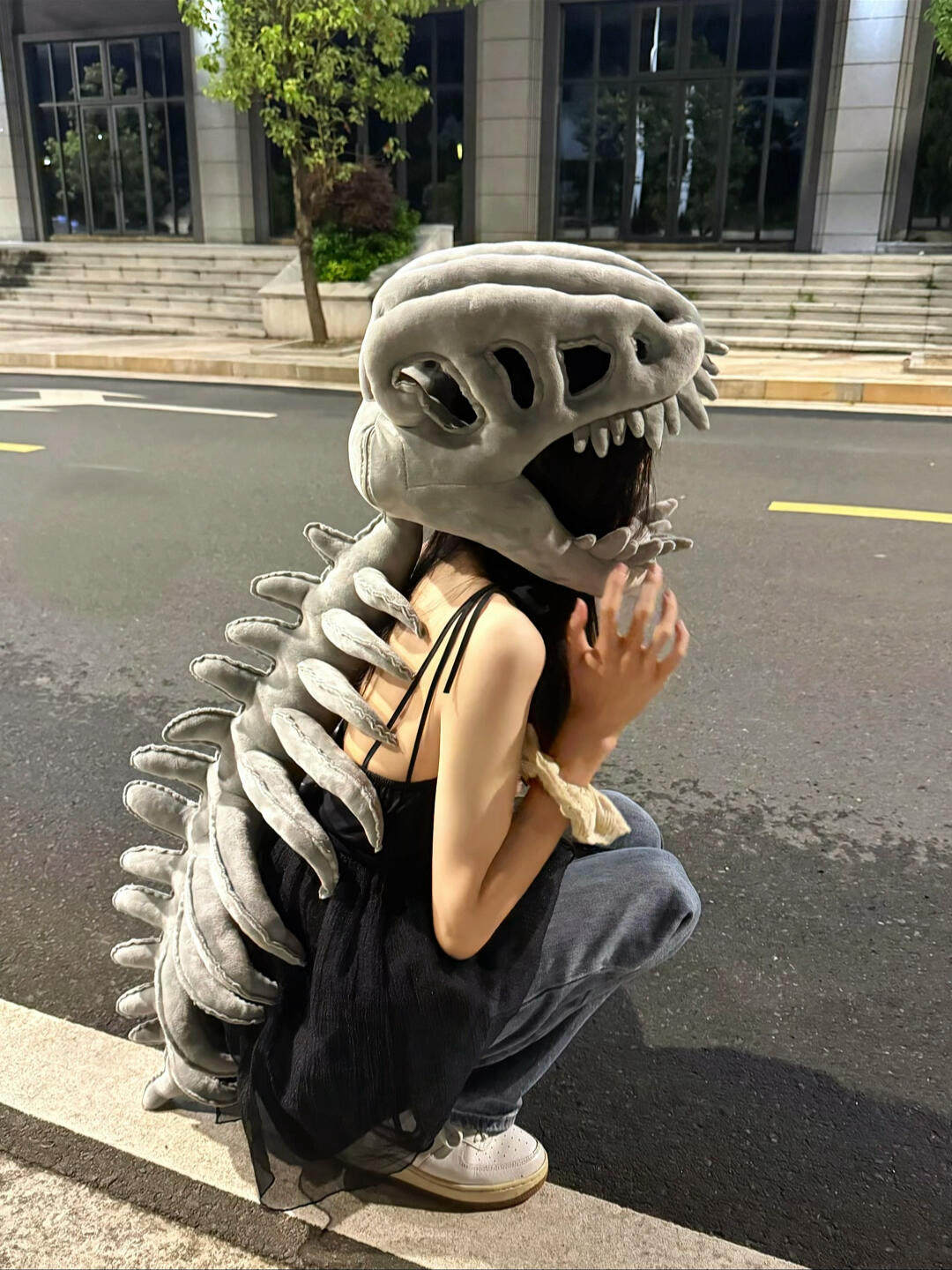 Authentic Changzhou Park Chinese Dinosaur Skeleton Headgear Children's Plush Toy Boys and Girls Qixi Festival Gift 2025 New Model