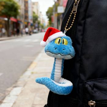Crazy Animal Gary City New Blue Snake Plush Doll, Can Be Pinched and Shaped, New Year Gift Toy Pendant Figurine