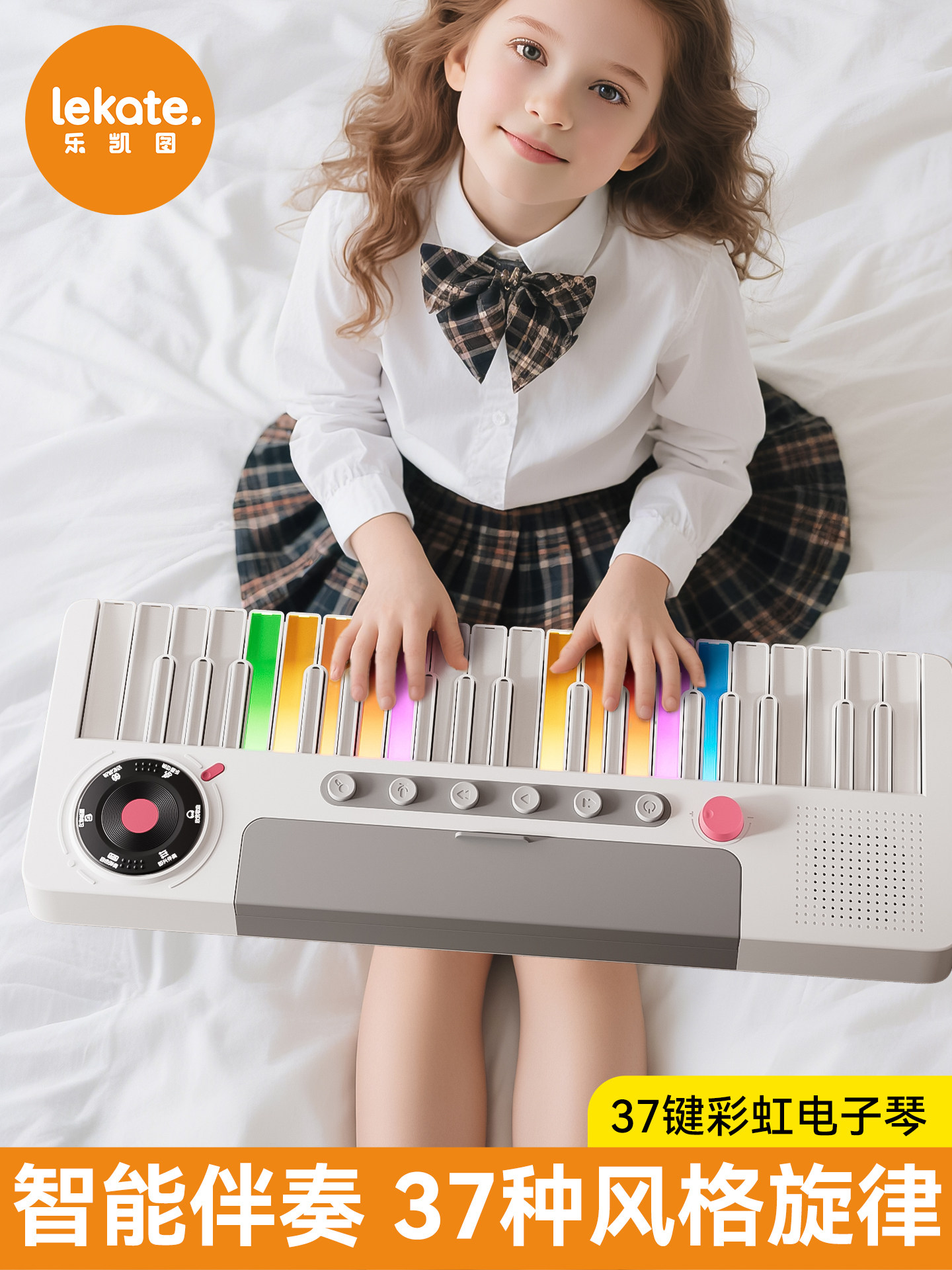 Rainbow Electronic Keyboard Birthday Gift Toy for Ten-Year-Old Girls, Suitable for Children Aged 6 and Above, High-End and Practical Piano