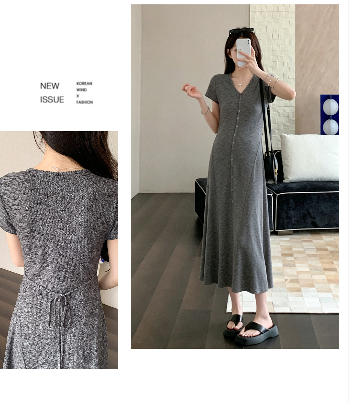 Maternity Dress Summer 2026 New Style Short Dress for Pregnant Moms, High-End French Style Slimming Hot Mom Outfit Long Dress for Summer — 1