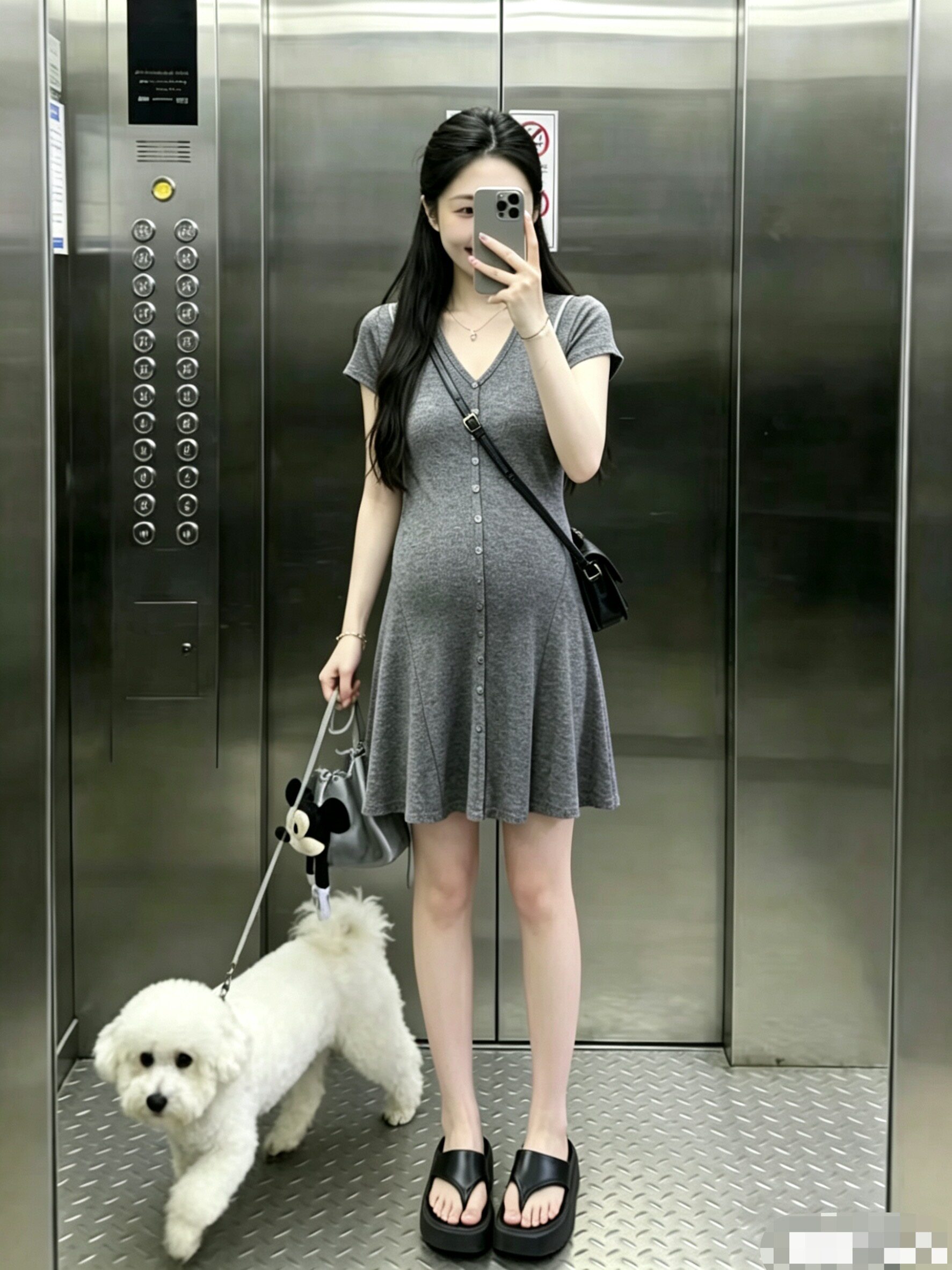 Maternity Dress Summer 2026 New Style Short Dress for Pregnant Moms, High-End French Style Slimming Hot Mom Outfit Long Dress for Summer — 7