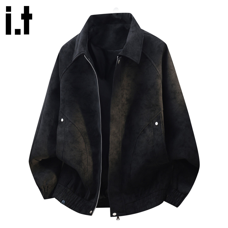 It Five cm Retro Suede Jacket Men's 2026 Autum Lapel Loose Casual Rivet Workwear Jacket It Five cm Retro Suede Jacket Men's 2026 Autum Lapel Loose Casual Rivet Workwear Jacket