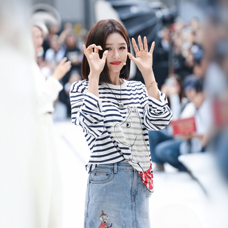 In Stock [Celebrity Style] 2026 Summer New Collaboration Series Distressed Cotton Cartoon Print Skirt Pants Denim Shorts
