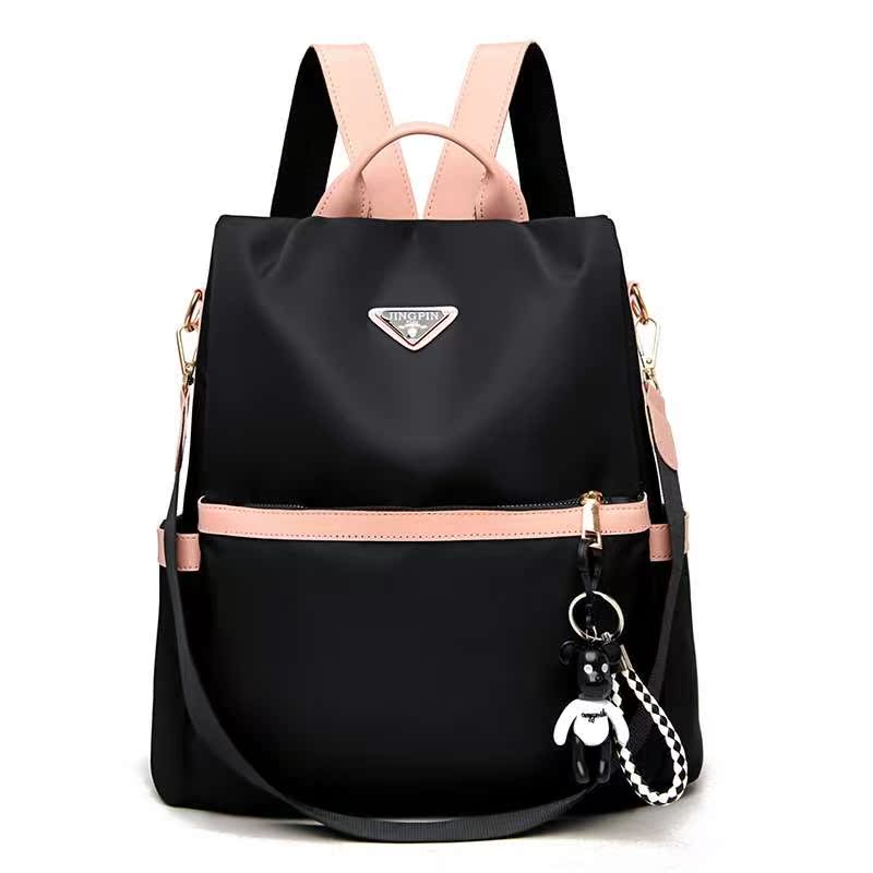 Anti-theft backpack women's 2021 new fashion Joker Oxford canvas travel small backpack large capacity schoolbag