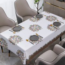 Net red tablecloth waterproof oil and washing tea tablet pvc paddy oval dining tablecloth New Chinese-style