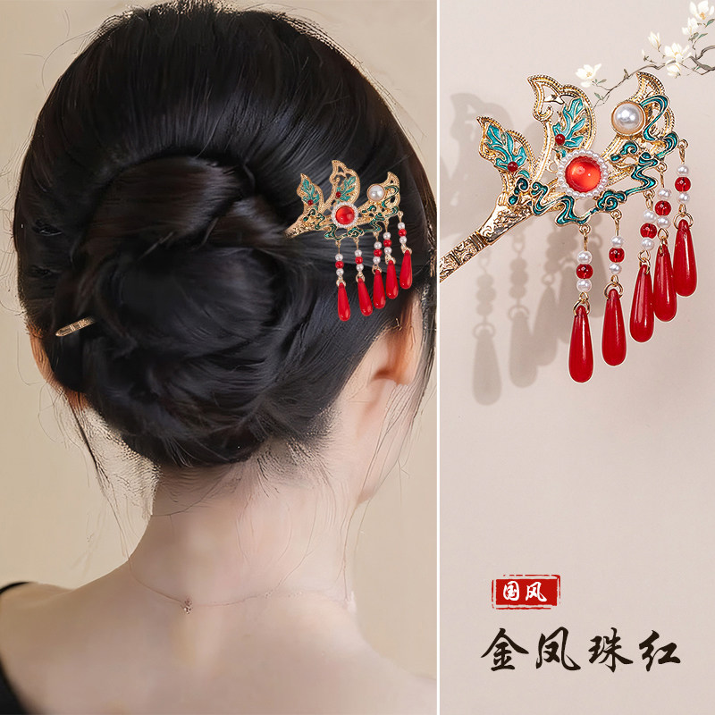 压鬓簪烧蓝发簪:解锁新中式国风美学,古风女子必备神器!-发饰-淘宝百科网
