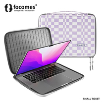 focomes purple and white grid hard shell computer bag anti-drop suitable for m1m2 apple 14 inch Huawei 13 inch 16 inch notebook 15 inch ultra-thin simple MacBook pro