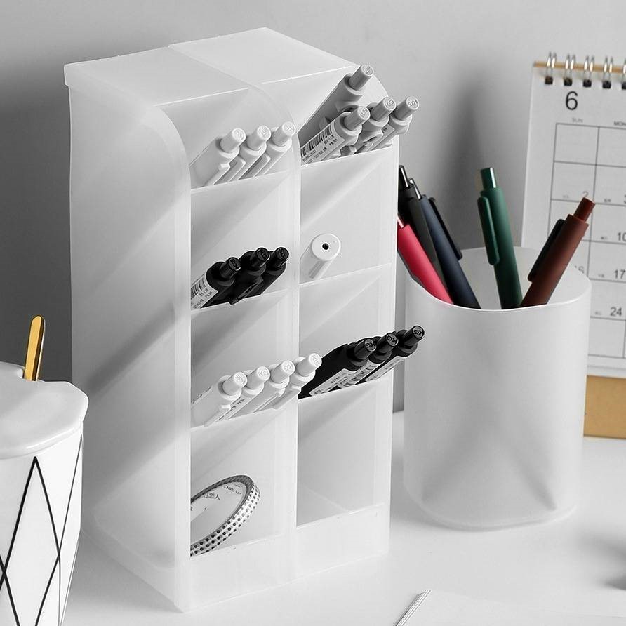 Multifunctional New Students Large Capacity Round Square Girl Hearts Desktop Containing Box Teacher Tidying Diagramps