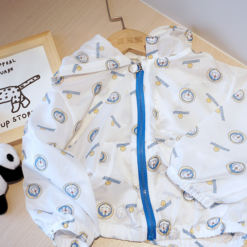 Children's cartoon sunscreen clothing 2023 new summer thin section air-conditioned shirt breathable summer clothing male and female baby foreign style jacket