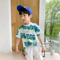 Boy t-shirt short sleeve thin beat bottom summer clothing 2022 new children CUHK Tong Yang Gas pure cotton Korean version letter compassionate