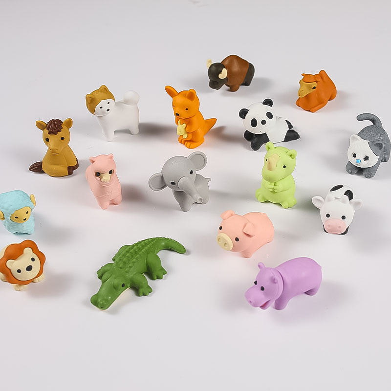 Japanese Iwako Cartoon Erasers for Children, Cute and Creative Fun Assembly Set, Kindergarten Gift, Mini World Animal Unicorn Dinosaur Eraser Ornaments