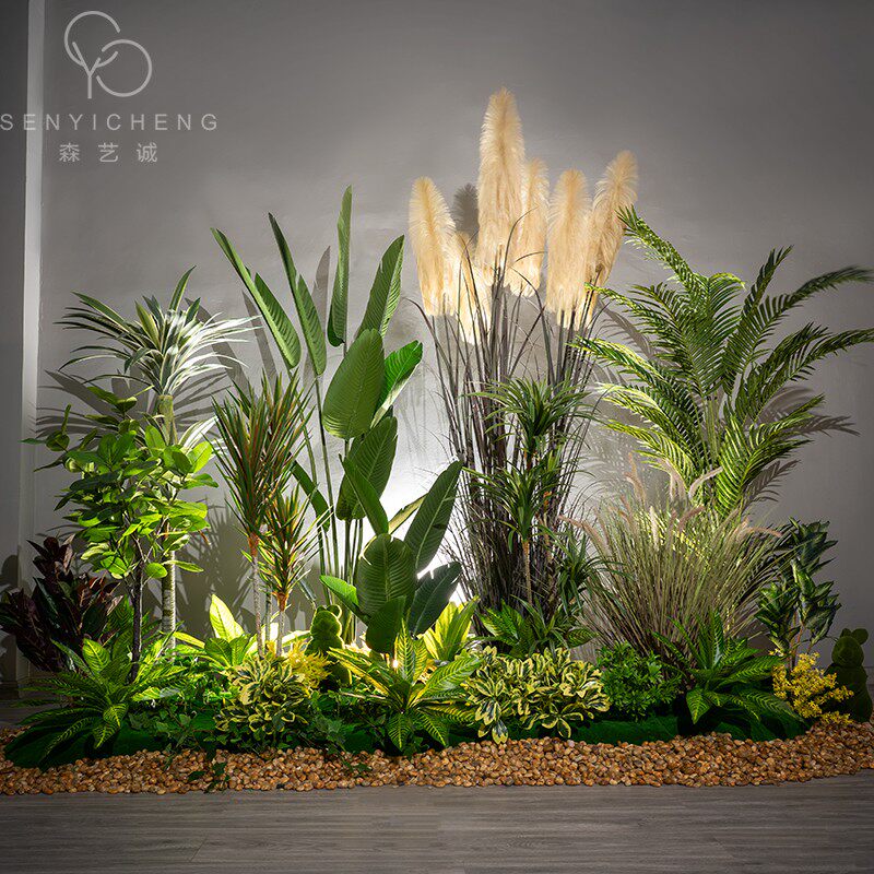 Senyi Cheng Large Emulation Tree Green Planting Fake Tree Tropical Bionic Plant Mall Indoor Shop Window Landscape Fabrication Pendulum-Taobao