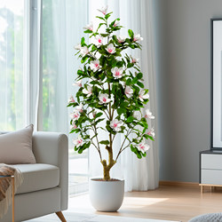 Large Magnolia Tree Artificial Green Plant Living Room Decoration Fake Tree Fake Flower Tree High-End Bionic Plant Landscaping Plant