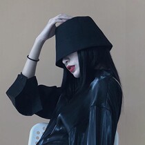 Hood Bucket Cap Children Shade Fisherman Cap Korean Version Tide Black Beggar Bell Type Basin Self Closed Cap Summer 100 Lap Spring Autumn