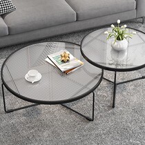 Light extravagant long iridescent glass tea table Nordic minimalist modern creative small-family tempered glass round small tea table for home