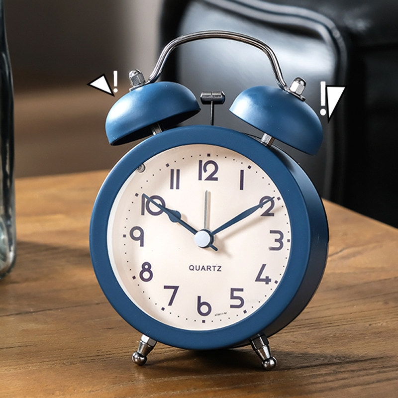 Metal light luxury small alarm clock girl desktop clock boy alarm bell powerful wake-up student special wake-up artifact clock