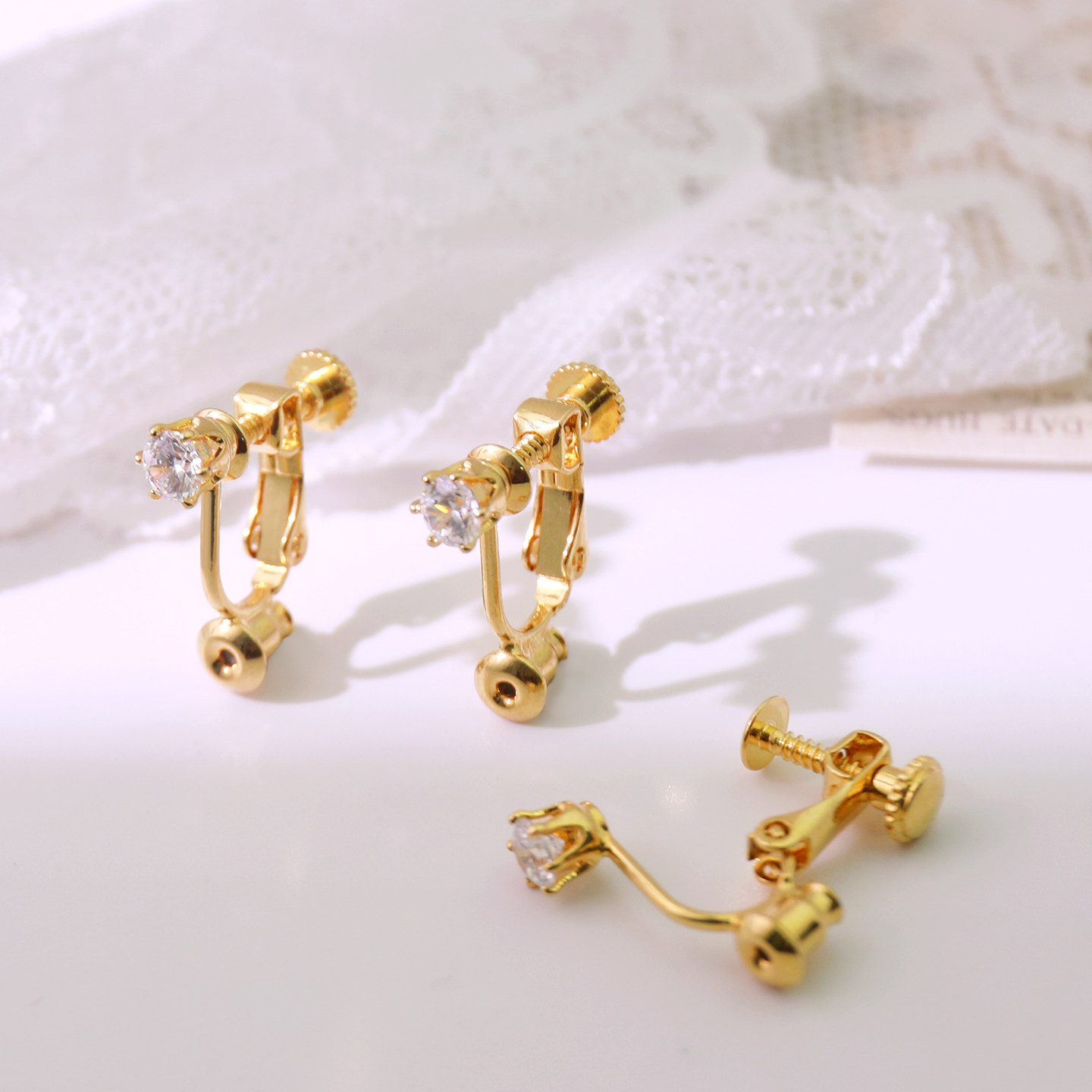 イヤリングクリップオンコンバーター、ストレートピンユニバーサル、目立たない、痛みなし、スパイラル、ピアス不要、イヤークリップ、女性用イヤリングDIYアクセサリー。